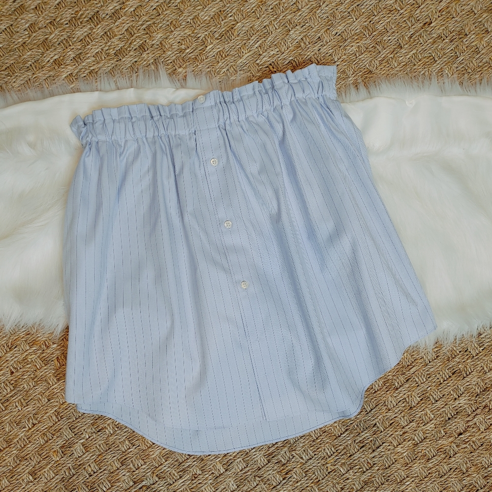 CREATE GOOD ELASTIC WAIST PINSTRIPE SKIRT, BLUE L - Picture 1 of 5